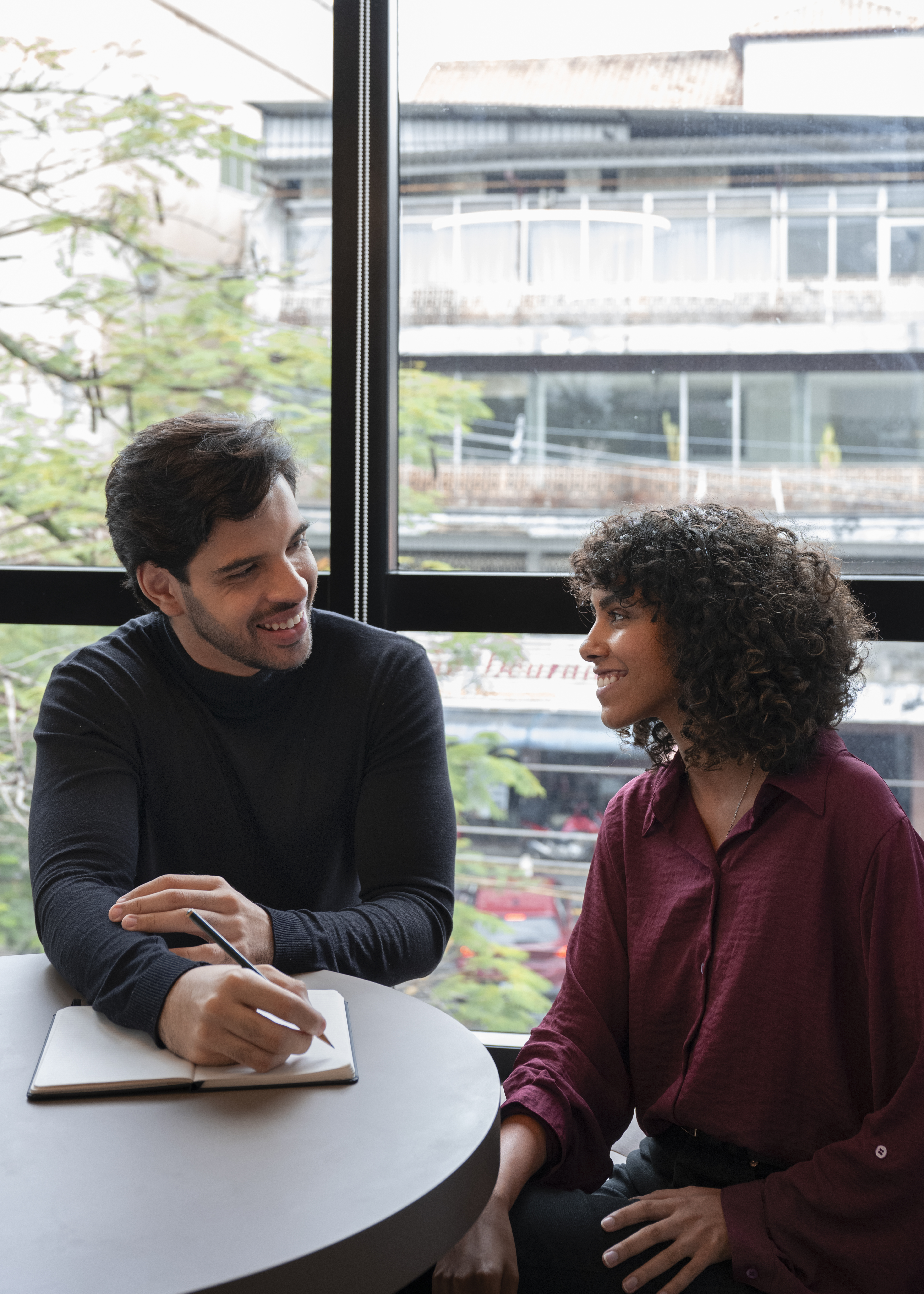 middle aged hispanic business people